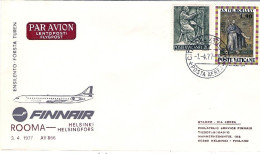 Vaticano-1977 Finnair Volo Speciale Roma Helsinki Con AY 866 Del 3 Aprile,non Ca - Poste Aérienne