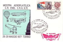 1977-cartolina Illustrata Con Bollo Mostra Aerofilatelica C.R.A.Ilte Torino C.R. - Airmail