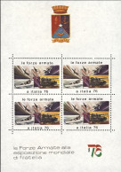 1976-Le Forze Armate Alla Esposizione Mondiale Di Filatelia, Foglietto 4 Valori - 1971-80: Marcophilia
