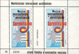 1976-Italia Foglietto Due Valori "mostra Internazionale Aerofilatelica Serenissi - Luftpost