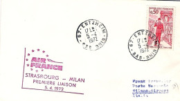 1972-France Francia Air France I^volo Caravelle Strasburgo Milano Del 5 Aprile T - 1961-....