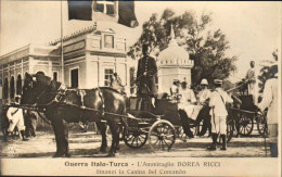 1911/12-"Guerra Italo-Turca,l'ammiraglio Borea Ricci Dinanzi La Casina Del Coman - Libye