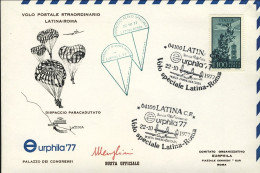 1977-dispaccio Paracadutato Volo Speciale Latina Roma Del 22 Ottobre, Firma Del  - Airmail