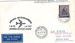 Vaticano-1972 I^volo Lufthansa Boeing LH 317 Atene Dusseldorf Del 1 Aprile - Airmail