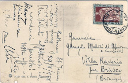 1928-cartolina Valle D'Aosta Gressoney St.Jean Affr. 30c.Emanuele Filiberto Dent - Poststempel