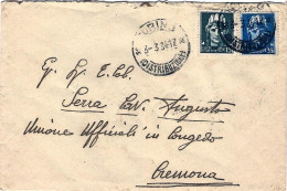 1934-busta Affrancata 15c.+35c.Imperiale - Marcophilia