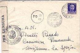 1942-busta Affrancata 50c. Imperiale Con Annulli E Fascetta Di Censura - Poststempel