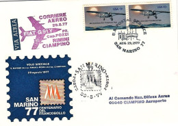 1977-U.S.A. Volo Speciale Rimini Aeroporto Ciampino Corriere Aereo 8^ Stormo Fia - Other & Unclassified