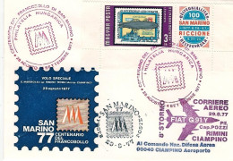 1977-Ungheria Hungary Magyar Volo Speciale Rimini Aeroporto Ciampino Corriere Ae - Storia Postale