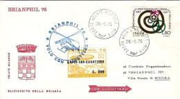 1976-elicircuito Della Brianza Volo Con Elicottero Tappa Velate M. Monza,cachet  - Luftpost