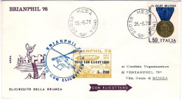 1976-elicircuito Della Brianza Volo Con Elicottero Tappa Meda Monza,cachet 50^ A - Airmail