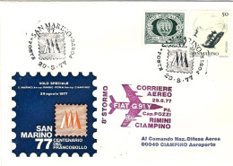 1976-San Marino Aerogramma Volo Speciale Rimini Aeroporto Ciampino Corriere Aere - Airmail