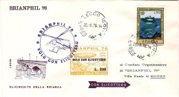 1976-elicircuito Della Brianza Volo Con Elicottero Tappa Lecco Monza,cachet 50^  - Airmail