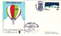 1978-Nuova Zelanda Volo Con Mongolfiera Per Eurphila Roma-Pomezia Al Verso Bollo - Poste Aérienne