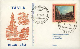 1969-Itavia I^volo Milano Basilea Del 21 Aprile - Airmail