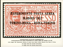 1967-cartolina Cinquantenario Del Primo Francobollo Di Posta Aerea Del Mondo Vol - 1961-70: Marcophilie