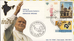 1986-Vaticano Visita Di S.S.Giovanni Paolo II^ In India Dispaccio Aereo Speciale - Aéreo