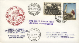 1986-Vaticano Giro Aereo Internazionale Di Italia IV Coppa Del Mondo Piloti Rall - Posta Aerea