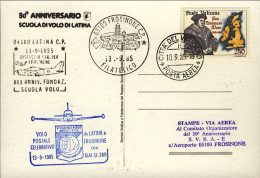 Vaticano-1985 Cartolina Illustrata 30 Anniversario Scuola DI^volo Di Latina Disp - Luftpost