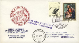 1986-San Marino Aerogramma Giro Aereo Internazionale Di Italia IV Coppa Del Mond - Airmail