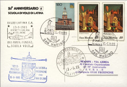 1985-San Marino Aerogramma Cartolina Illustrata 30 Anniversario Scuola DI^volo D - Luftpost