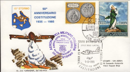 1985-San Marino Aerogramma 50^ Anniversario Costituzione Del 15^ Stormo Bollo Vi - Airmail