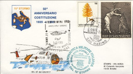 1985-San Marino Aerogramma 50^ Anniversario Costituzione Del 15^ Stormo Bollo Ve - Airmail