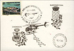 1986-cartolina Per Dispaccio Straordinario Borgonovo Chiomonte Il 12 Luglio Volo - Poste Aérienne