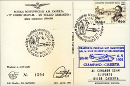1991-cartolina Illustrata Scuola Sottufficiali A.M. Caserta Cachet Giuramento Al - Poste Aérienne