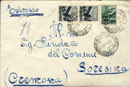 1947-lettera Espresso Affrancata L.1 + Coppia L.10 Democratica Annullo Di Napoli - 1946-60: Poststempel