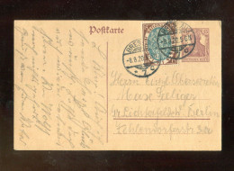 "DEUTSCHES REICH" 1920, Postkarte Mit Zusatzfrankatur, Stegstempel "BRESLAU" (R2161) - Cartoline