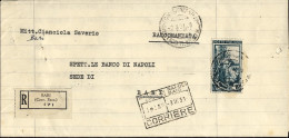 1950-dichiarazione Su Carta Bollata Raccomandata Affrancata L.65 Italia Al Lavor - 1946-60: Poststempel