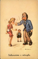 1950circa-umoristica Illustratore Duka "dichiarazione A Mitraglia" - Humour