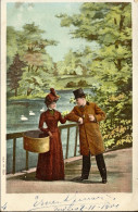 1900-cat.Sassone Euro 42,5 Cartolina Illustrata "coppia D'innamorati" Affrancata - Coppie