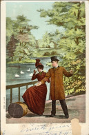 1900-cat.Sassone Euro 42,5 Cartolina Illustrata "coppia D'innamorati" Affrancata - Paare