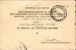 1923-cartolina Postale Del Ministero Del Tesoro In Franchigia Guller Roma/minist - Marcophilia