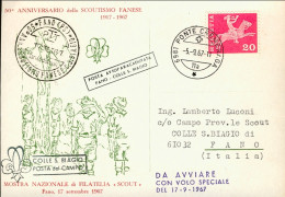 1967-Svizzera Posta Avioparacadutata Fano-Colle San Biagio Annullo Speciale Mani - 1961-70: Marcophilia