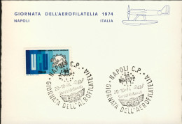 1974-cartolina Giornata Dell'aerofilatelia Napoli Cachet AIDA - Airmail