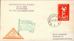 1960-Belgique Belgium Belgio Cartoncino Diretto In Germania Bollo Luftsportring  - Storia Postale