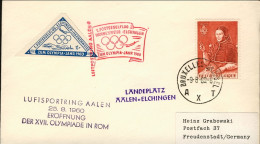 1960-Belgique Belgium Belgio Cartoncino Diretto In Germania Bollo Luftsportring  - Storia Postale