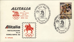 1982-busta Ufficiale Alitalia Per La Partecipazione Alla Romolymphil '82 - Luftpost
