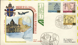 Vaticano-1982  Viaggio Di Sua Santita' Giovanni Paolo II^ In Portogallo Volo Rom - Luchtpost
