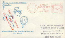 1982-manifestazione Aerofilateliche Velate '82 Con Affrancatura Meccanica Rossa  - Machines à Affranchir (EMA)