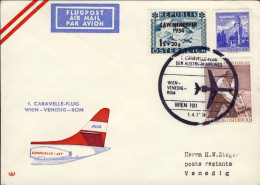 1964-Autriche Osterreich Austria I^volo Caravelle Vienna Venezia Del 1 Aprile - Autres & Non Classés