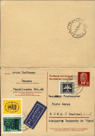 1964-Germania DDR Cartolina Da Dessau A Roma Con Risposta I^volo Lufthansa LH 33 - Briefe U. Dokumente