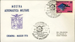 1974-mostra Aeronautica Militare Cremona Maggio1974 Cachet Cremona Inaugurazione - 1971-80: Marcophilia