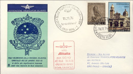 Vaticano-1974 Dell'associazione Trasvolatori Atlantici Dispaccio Postale Volo Al - Airmail