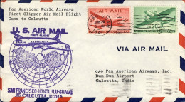 1947-U.S.A. Pan American World Airways I^volo Guam-Calcutta India - Sonstige & Ohne Zuordnung