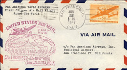 1947-U.S.A. Pan American World Airways I^volo Around The World San Francisco New - Otros & Sin Clasificación