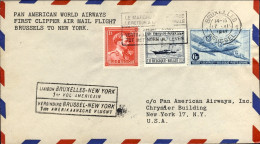 1946-Belgique Belgium Belgio I^volo Pan American World Airways Bruxelles-Usa - Covers & Documents